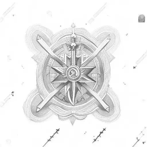 Corsican Flag Intertwined With Catholic Religious Symbols