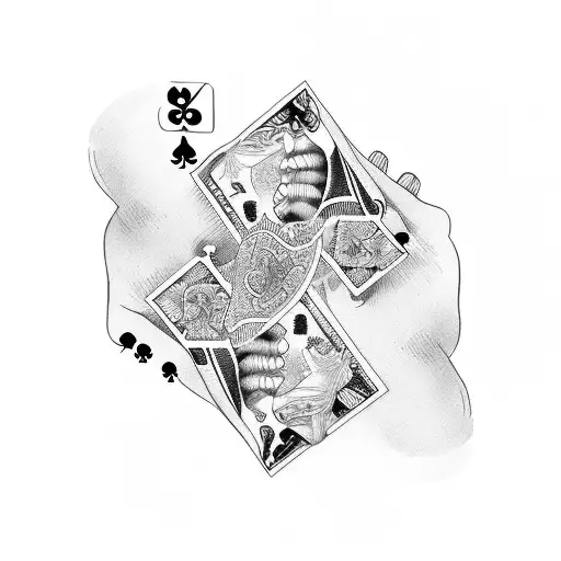 Playingcards With Money And Woman