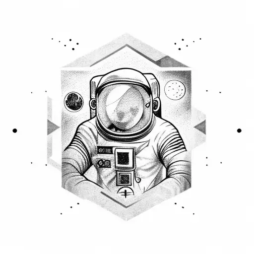 Astronaut Inside An Outline Of The State Of Texas