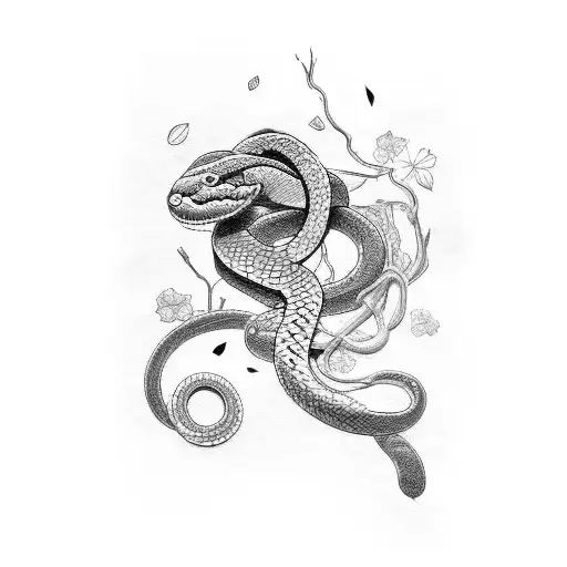 Snake On A Tokyo Ghoul Flower