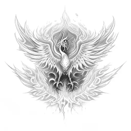 Phoenix Rising From Ashes Of Rose