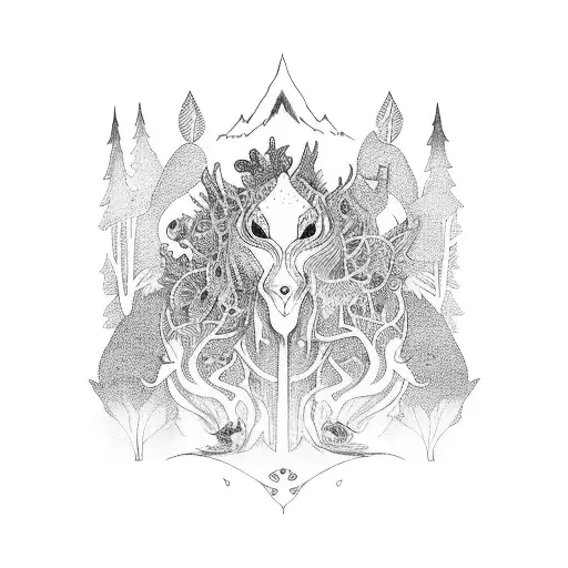 Enchanted Forest With Whimsical Creatures Playing With Children