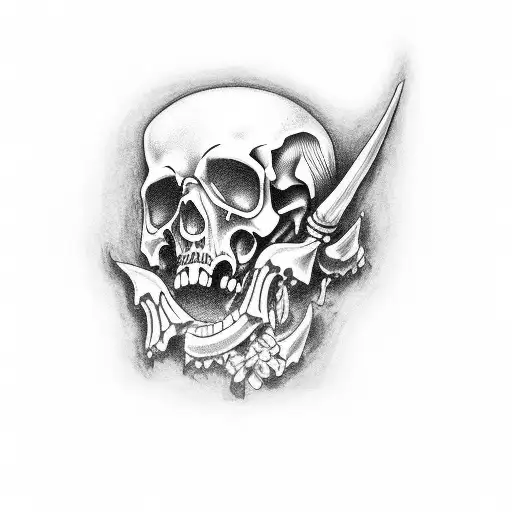 Grim Reaper With Grave Yard