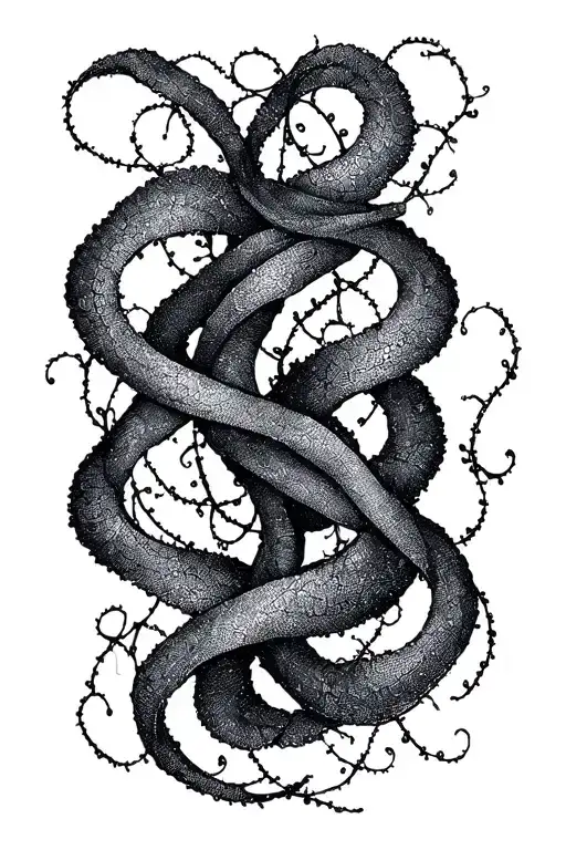 Abstract Black Work Vines Wrapping