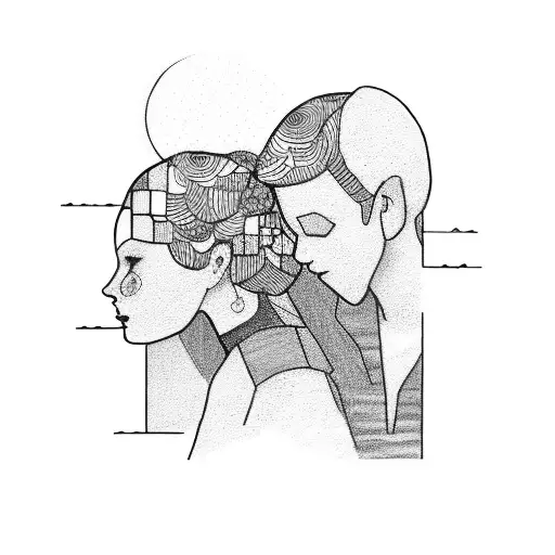 Make A Drawing That Represents The Sunset And A Couple Watching It