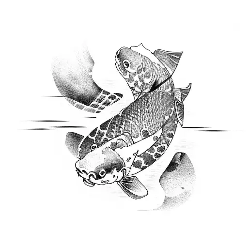 A Code Geas Symbol Integrated Into A Beautifully Detailed Koi Fish