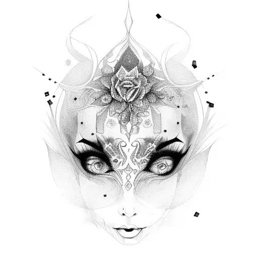 Blackwork Goth Lady Whole Body