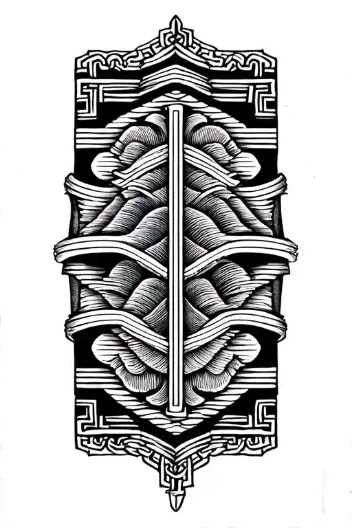 Lines Waves With Greek Key Arm Band Worked