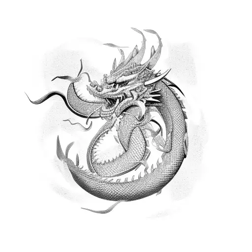 Samurai Dragon Fish Sakura Blade