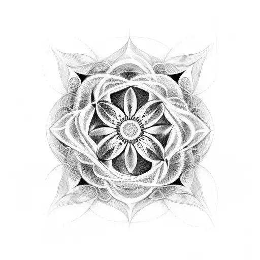 Black Cat And Flower Of Life