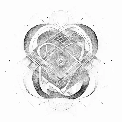 An Abstract Representation Of Intuition Using Flowing Lines And Chiffres