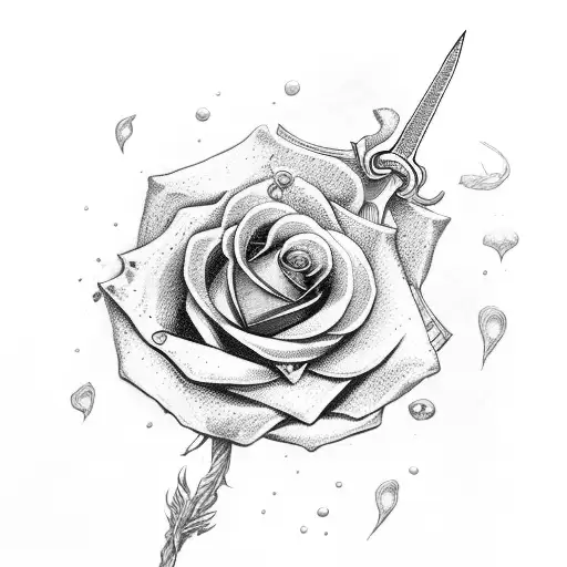 Sword With Rose Wrapped Around It
