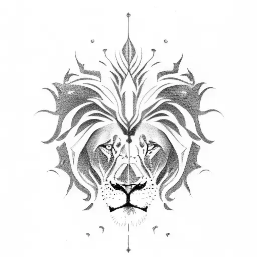 Lion Made From Musical Notes And D And D Initials