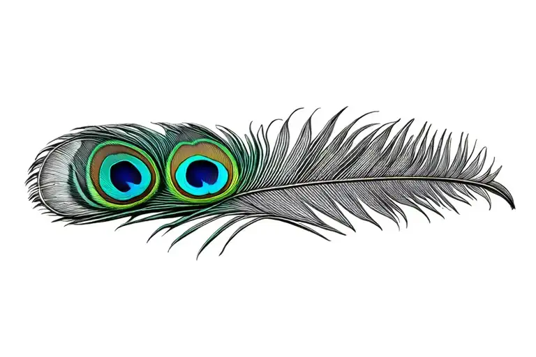Peacock Feather In The Middle Surrounded Sacred Geometry