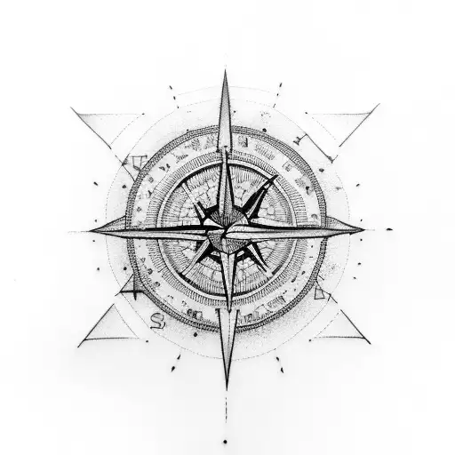 Fine Line Tattoo With Compass And A Lightbulb Lines Arrow