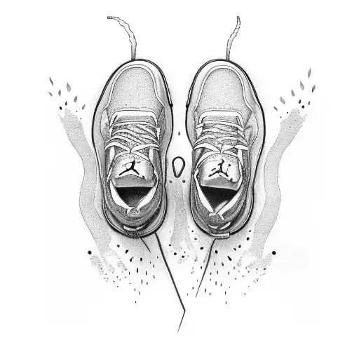 A Pair Of Jordan's Shoes Melting Into A Vibrant Music Equalizer