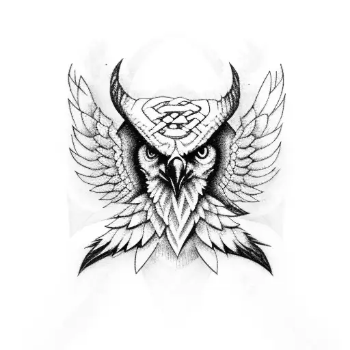 A Golden Eagle Superimposed On A Celtic Warrior Cross