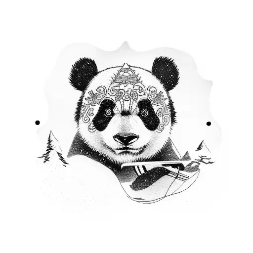 Snowboarding Panda