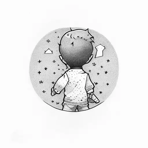 Boy Leaning On A Star