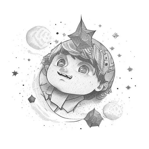 Boy Lying On A Star