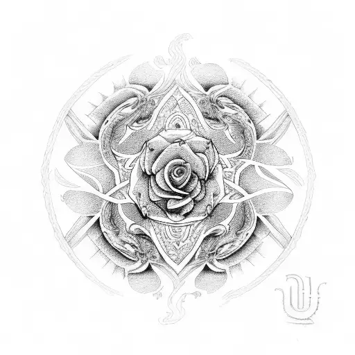 Dragon Whis Roses And Mandalas
