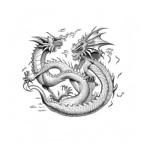 A Dragon Breathing Fire In Front Of A Code-filled Computer Screen