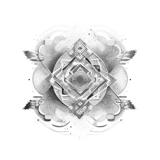 Abstract Design Incorporating Elements Representing The Unique Relationship Between Siblings