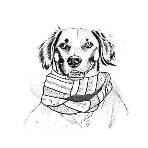 Dog Wearing A Scarf