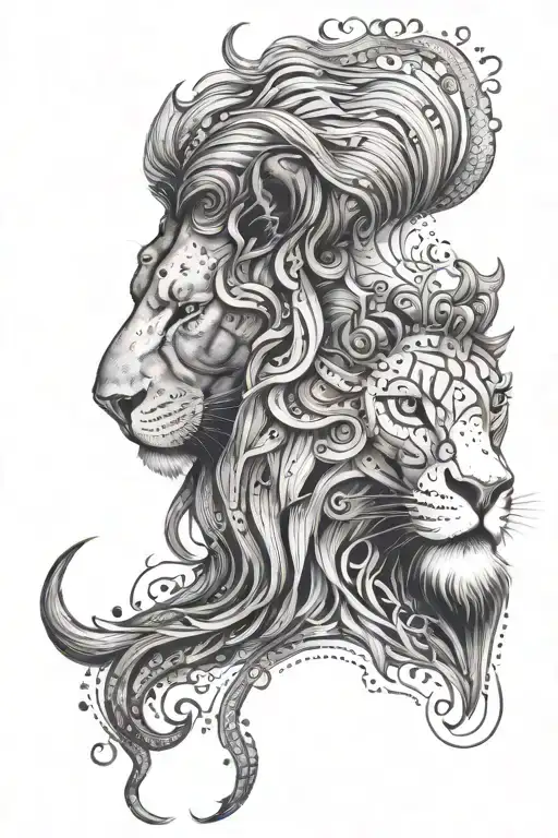 Lion Head Taurus Head Aquarius Libra