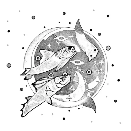 Moon And Pisces And Gemini Constellations