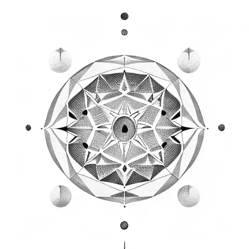 Design A Dotwork Tattoo Of A Moon Phase Chart With Geometric Patterns