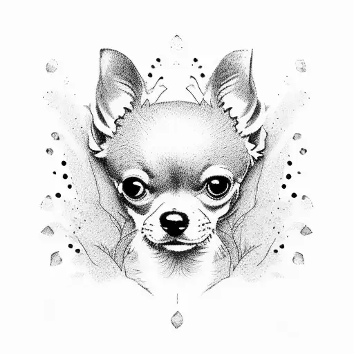 Chihuahua Paw Print Integrated Into A Realistic Nature Scene