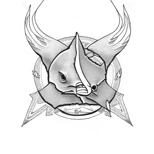 Texas State Outline With The Letter R In The Middle And A Catfish Swimming