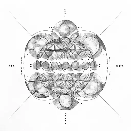 Moon Phases Forming A Geometric Pattern