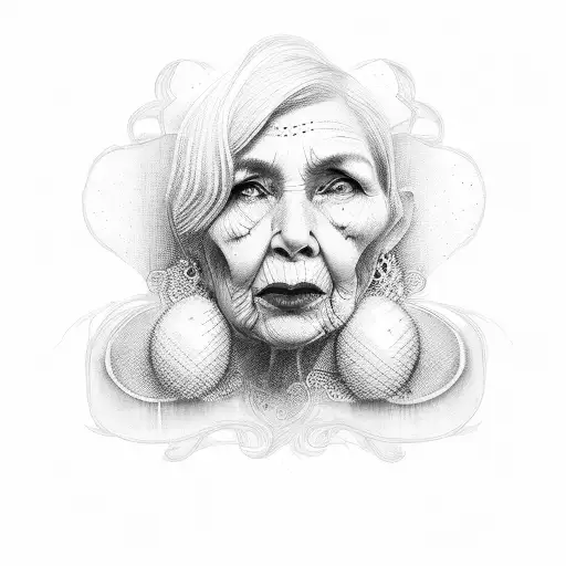 Grandmother With Red Car