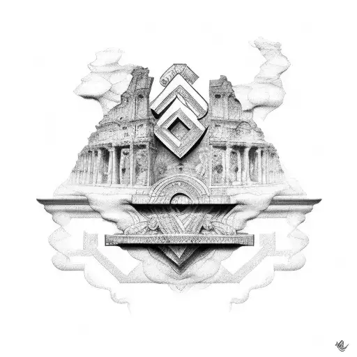 Create An Abstract Leg Sleeve Design Inspired By Roman Architecture And Latin Letters