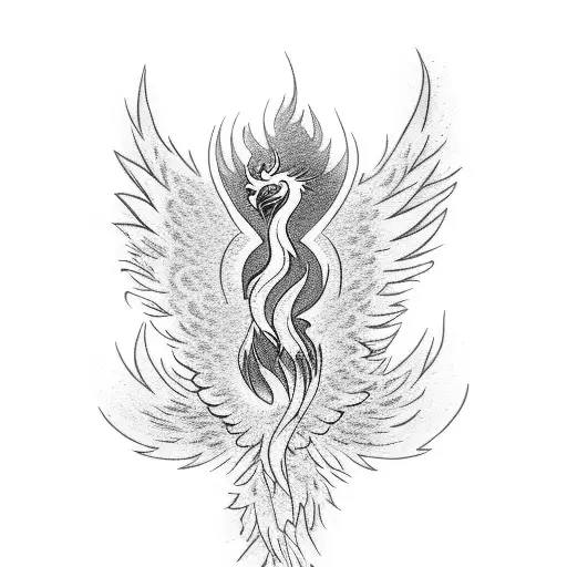 Phoenix Rising From Flames