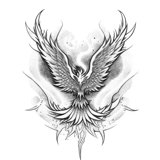 Phoenix Rising From Flames