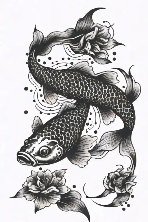 Koi Fish Swimming