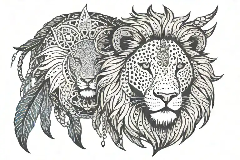 Lion Bull As Dream Catcher