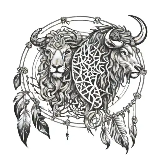 Zodiac Signs Leo And Taurus As Dream Catchers