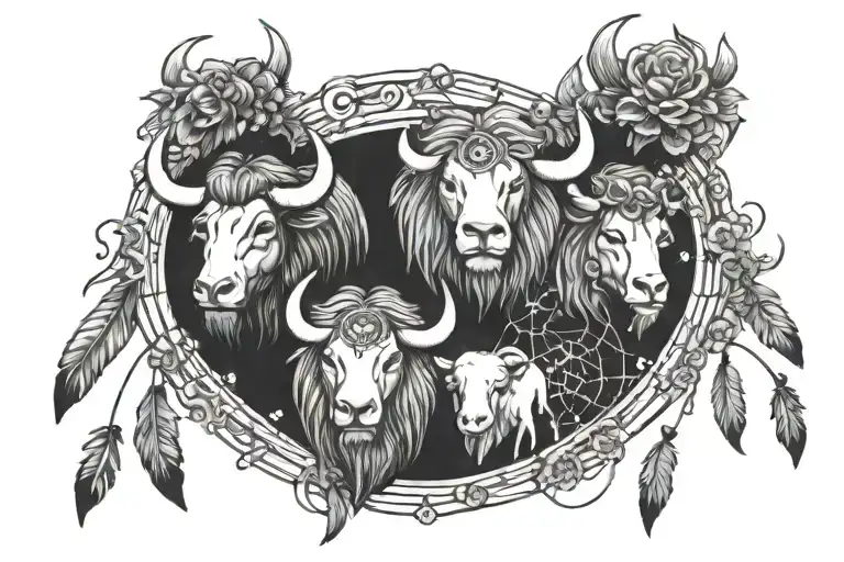 Zodiac Signs Leo And Taurus As Dream Catchers