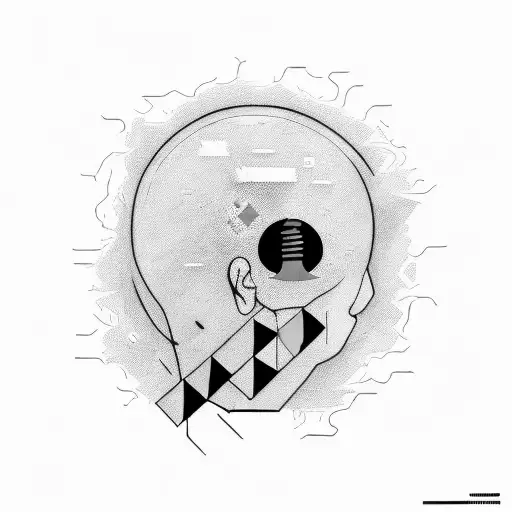 Broken Brain With Orange Black Caution Tape With Out Of Order Text On It In Front Of It