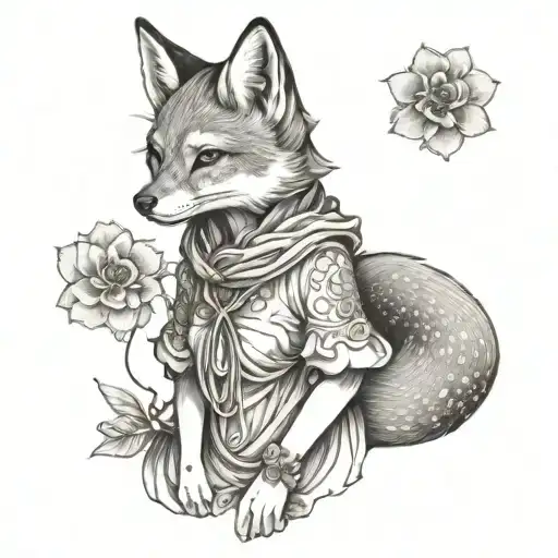 Sakura Fox Girl Dressed