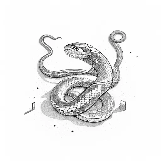 A Snake Curled Around A Cyber Lock
