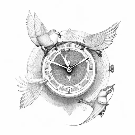 Bird With Clock Forearm