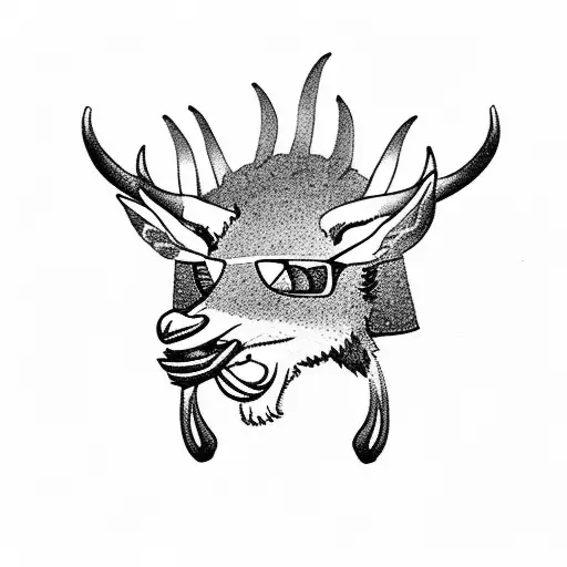 Gazelle Skiing Down A Mountain Wearing A Jersey That Says Gg While Eating A Hot Dog