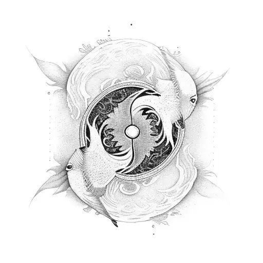 Yin And Yang With A Dove