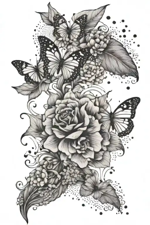 Butterflies And Flowers And The Ocean Waves