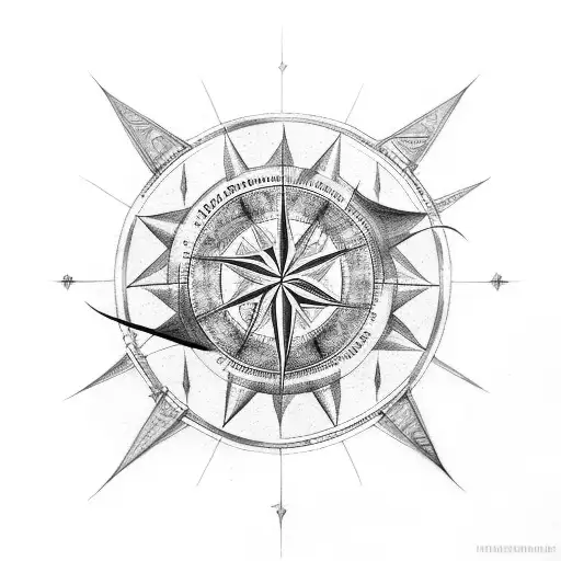 Wind Rose With Airplane And Maps